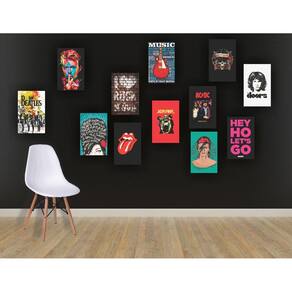 Kit 12 Placas Decorativas  Bandas Rock Nirvana Guns