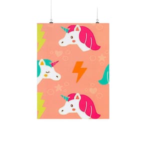 Placa Decorativa Infantil Unicórnios Bege 20X30Cm