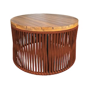 Mesa de Centro Berlim Alumínio Corda Náutica Terracota