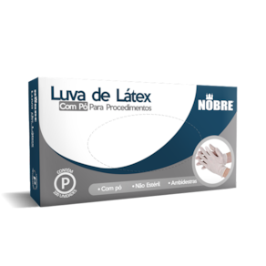 Luva de Latex P com pó Nobre cartucho com 100 unid