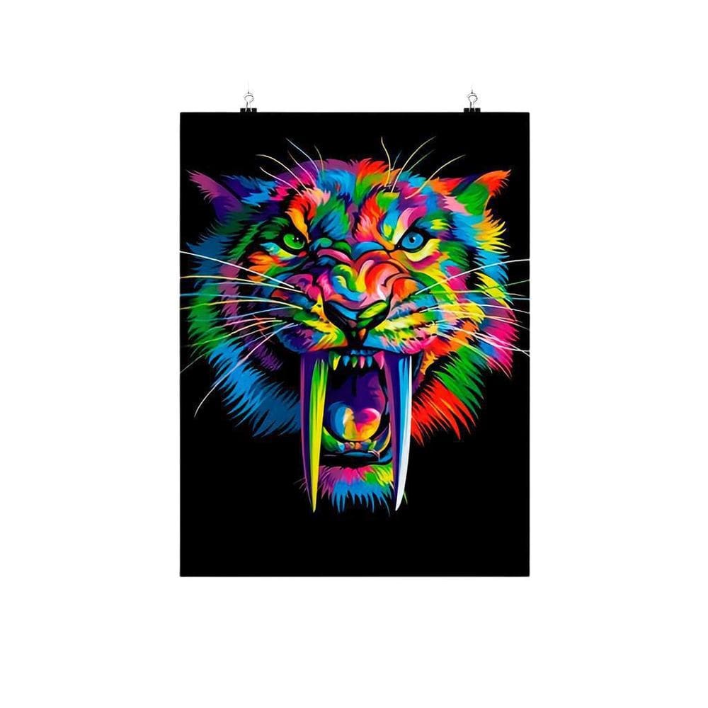 Placa Decorativa Tigre  Colorido