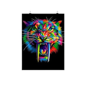 Placa Decorativa Tigre  Colorido