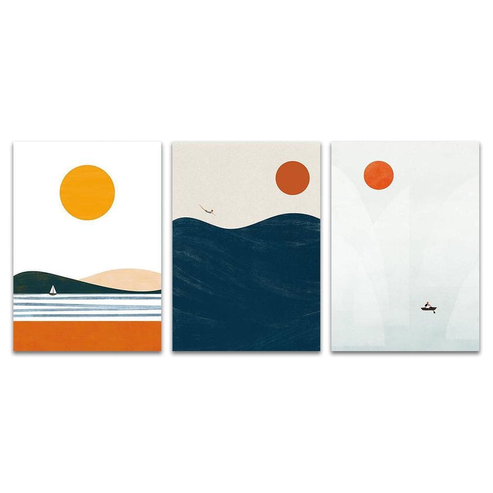 Kit 3 Placas Decorativas Paisagens 15X20Cm