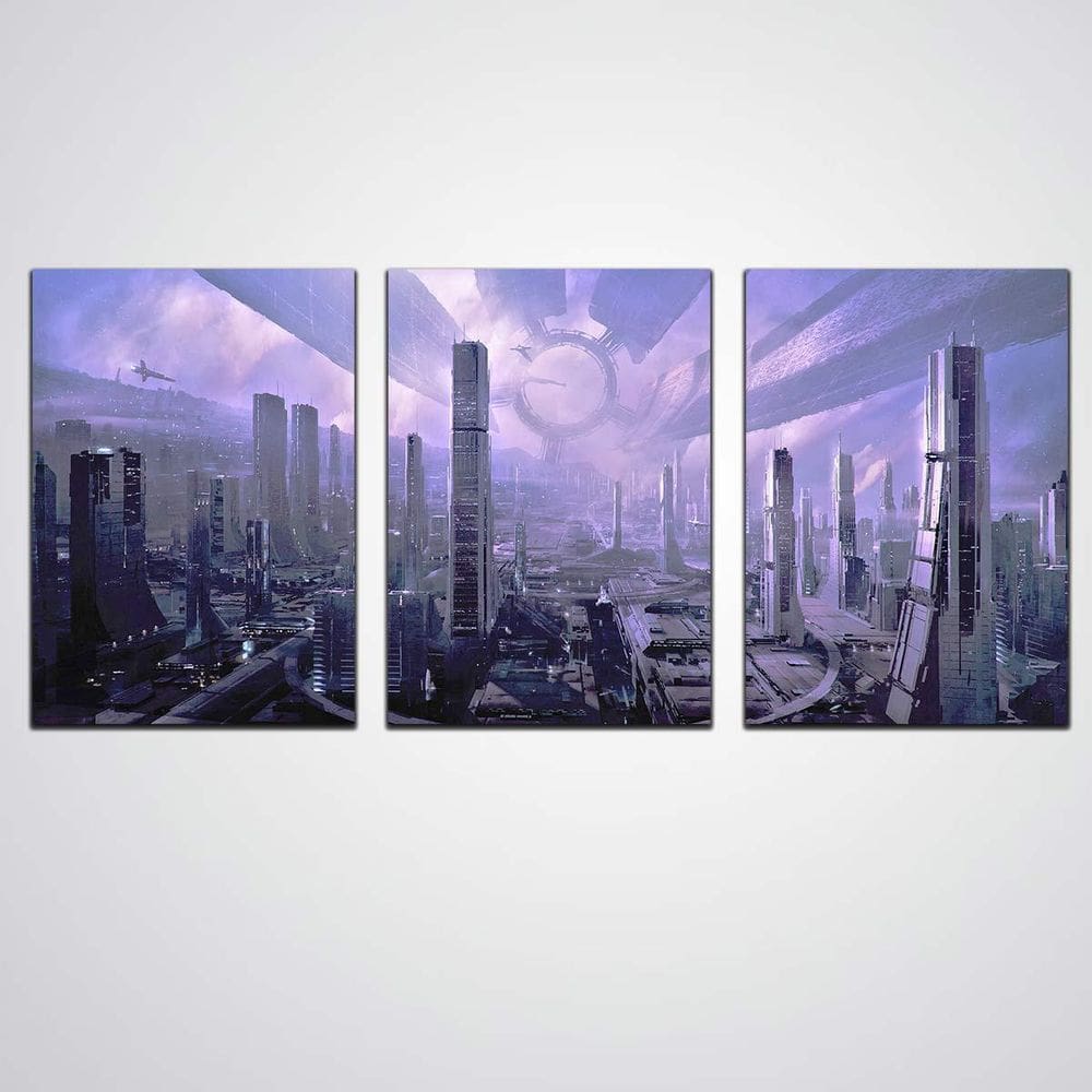 Kit 3 Quadros Futurista Feitos Em Madeira