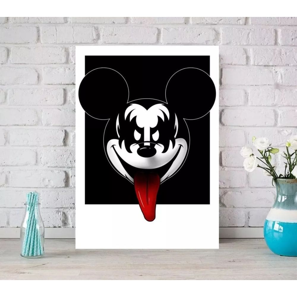 Placa Decorativa Mickey Kiss