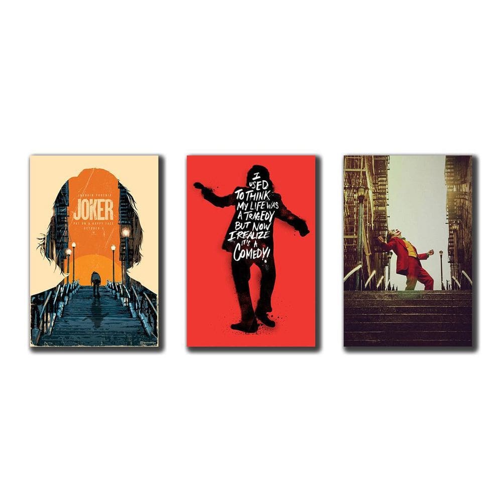 Kit 3 Placas Decorativas Joker Mdf