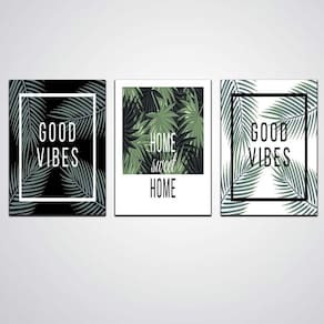 Kit Quadros Decorativos Good Vibes E Home Sweet Home