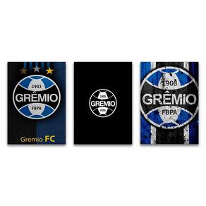 Kit 3 Placas Decorativas Gremio Football 30x20cm