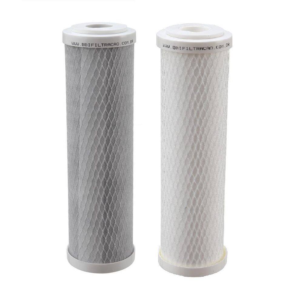 Kit Refil Filtro Carvão Carbon Block E Polipropileno 9.3/4`