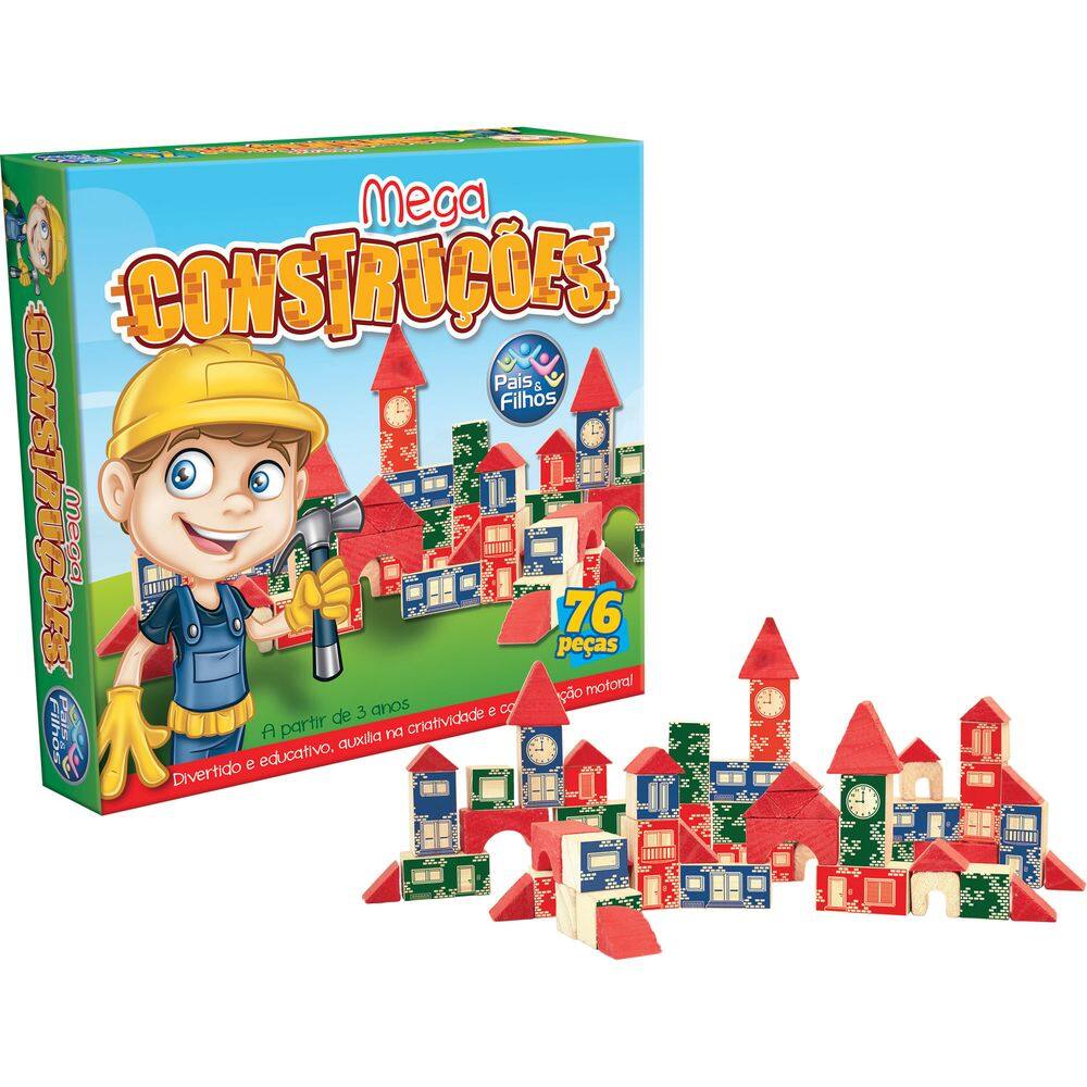 Brinquedo Educativo Mega Construção 76 Peças