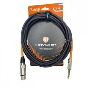 Cabo Para Microfone Player Xlr F X P10 3M Preto Hayonik