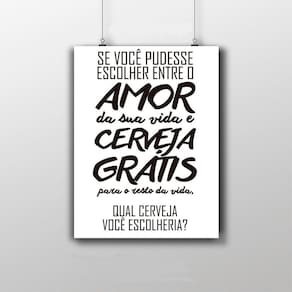 Placa Decorativa Frase 20X30Cm Qual Cerveja Você Escolheria