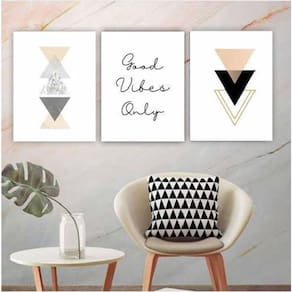 Placa Quadro Mdf 20X30 Geométrico Triângulo Good Vibes Only