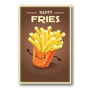 Placa Decorativa Happy Fries 20X30Cm - Bull Village