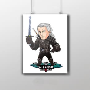 Placa Decorativa Geralt De Rívia - The Witcher Desenho