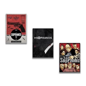 Kit 3 Placas Decorativas Sopranos Série Vintage 30X20Cm
