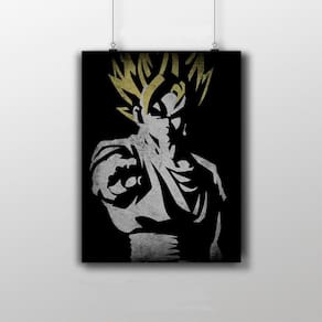 Placa Decorativa Super Saiyajin Goku - Dragon Ball Anime