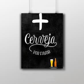 Placa Decorativa Frase 20X30Cm Mais Cerveja, Por Favor