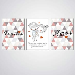 Quadro Familia E Amor Placa Decorativa Em Madeira