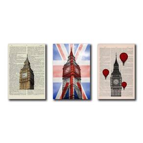 Placas Decorativas Quadros Londres Decoração 3 Peças