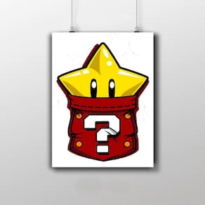 Placa Decorativa Estrela Do Super Mario Game 2