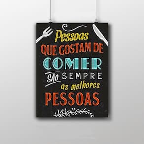 Placa Decorativa Frase Pessoas Que Gostam De Comer 20 X30 Cm