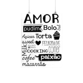Placa Decorativa Amor Na Cozinha Palavras 20X30Cm