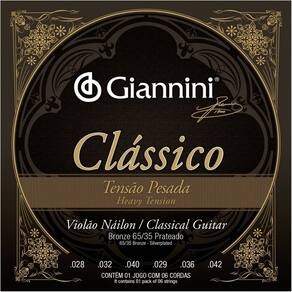 Encordoamento Violão Giannini Clássico Nylon Pesada Genwpa