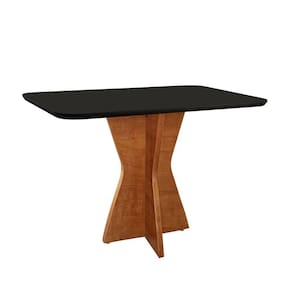 Mesa De Jantar Madri 120x80cm Tampo Retângular Vidro Móveis Minas Cor Preto