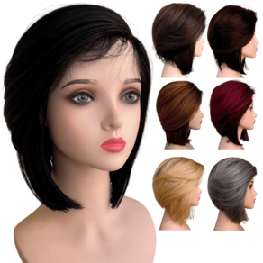 Peruca Front Lace Wig Long Bob Orgânica Curta Bio Fibra