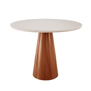Mesa De Jantar Gênova 110cm Tampo Redondo Vidro Móveis Minas Cor Off White