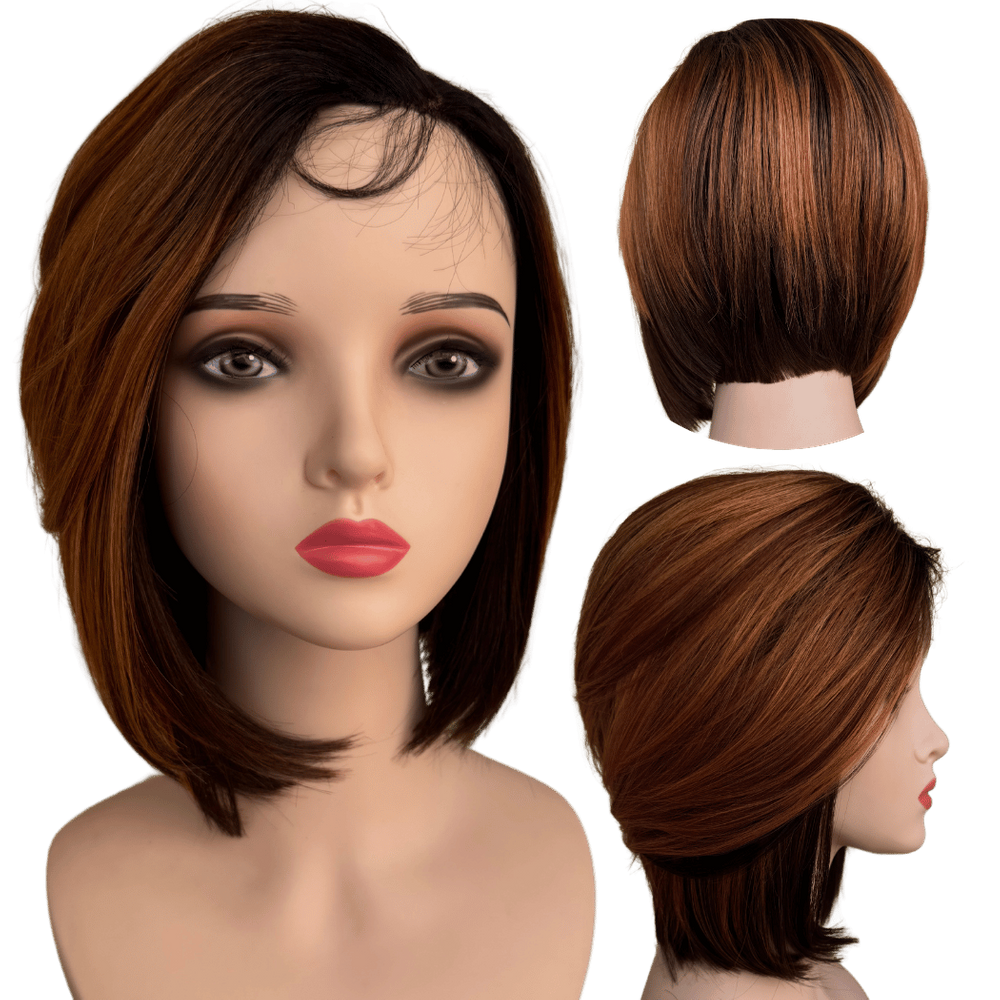 Peruca Front Lace Wig Long Bob Orgânica Curta Bio Fibra