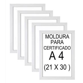 Kit 8 Molduras A4 Certificado/ Diploma Com Vidro Cor Branca