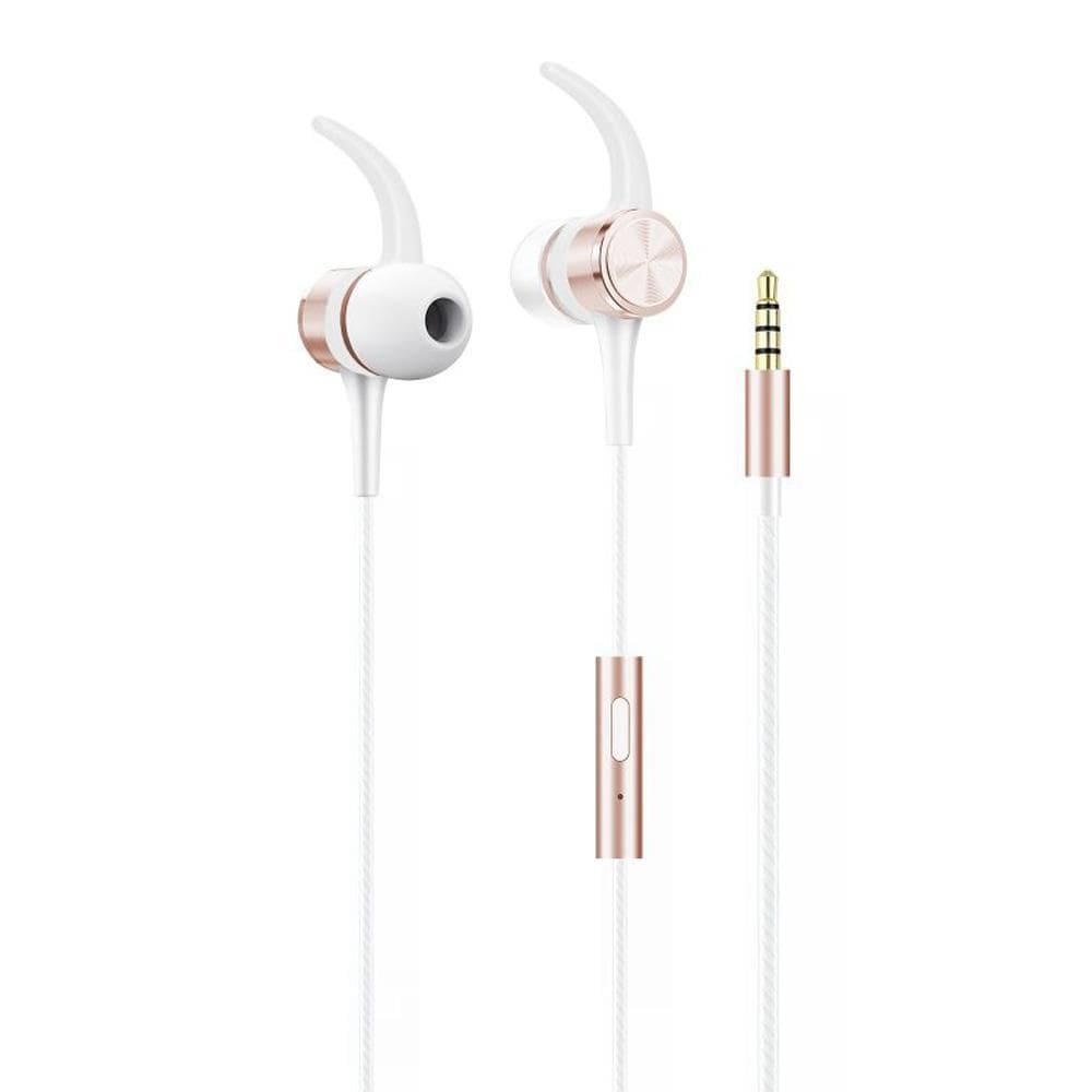 Fone De Ouvido Com Fio Microfone Rose Gold Esfnrg Geonav