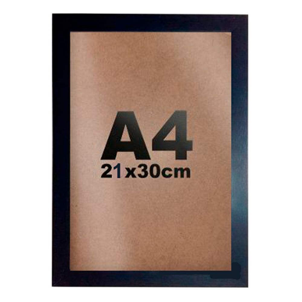 Moldura Quadro Decorativa Laqueada Kit 8 A4 21x30xm Preto