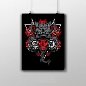 Placa Decorativa - Samurai Jepang Keren 20X30Cm