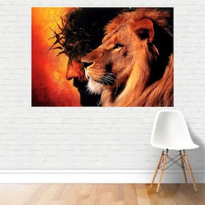 Quadro Religião: Leão De Judá Jesus Coroa De Espinhos Canvas