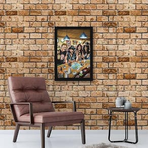Quadro Decorativo Ícones Do Rock No Bar 34x23cm
