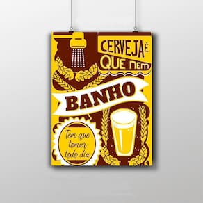Placa Decorativa Frase 20X30Cm Cerveja É Que Nem Banho