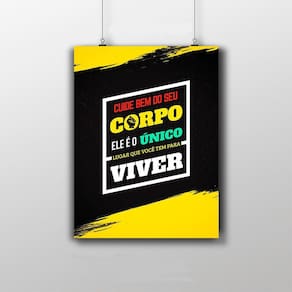 Placa Decorativa Motivacional 20X30Cm Cuide Bem Do Seu Corpo