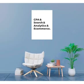Placa Decorativa Branco CPA & Search & Analytics & Ecommerce