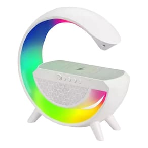 Luminária G Speaker Caixa Som Carregador Indução Relógio