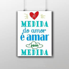 Placa Decorativa Frase A Medida do Amor 20X30Cm