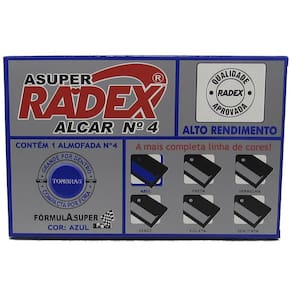 Almofada Carimbo Radex Azul Nr 04 Recarregável