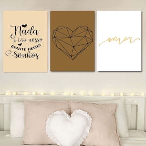 Kit 3 Placas Decorativas Sonhos 30Cm X 20Cm
