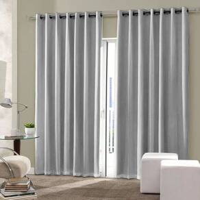 Cortina Blackout Tecido Sala/Quarto 300x250 Cinza Claro