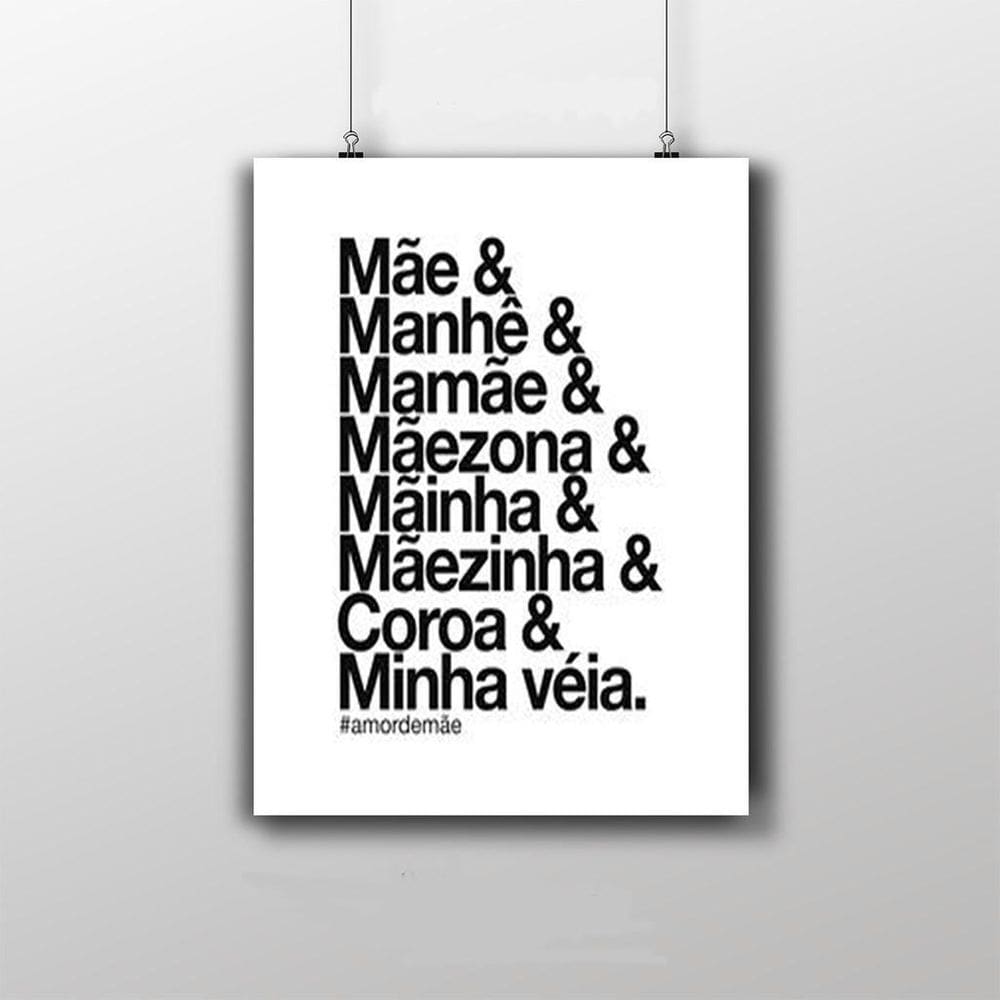 Placa Decorativa Mãe & - Presente Para Mãe Quadro 20X30Cm