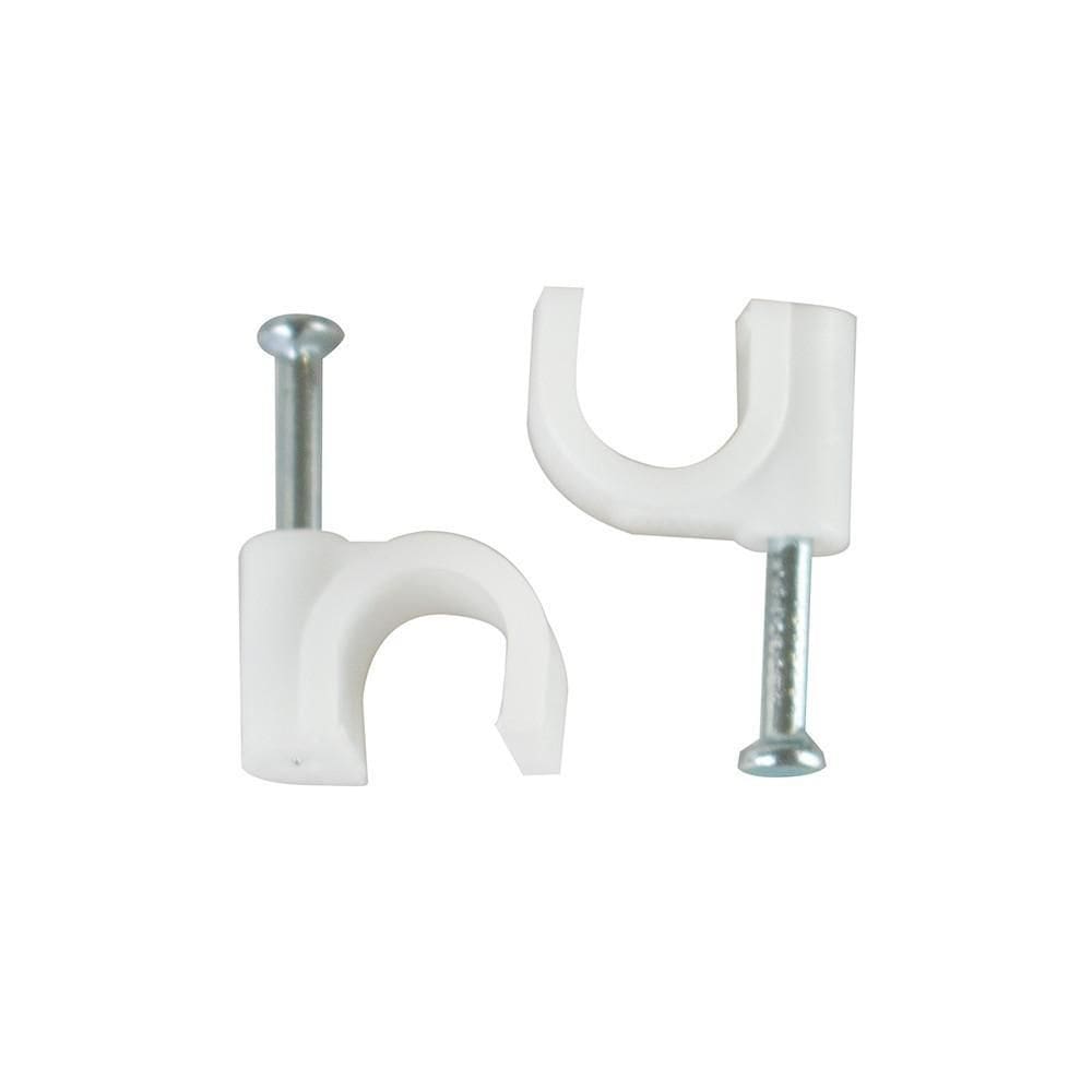 Fixa Fio Evus Rg59 5Mm Branco Com Prego Aço 100Un C-107