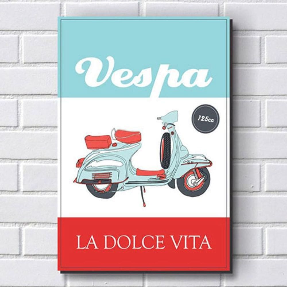 Placa Decorativa - Vespa 30X20Cm Em Mdf