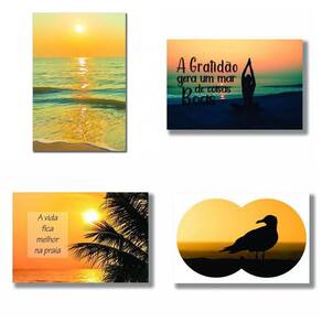 Kit 4 Placas Decorativas 20 X 30 Cm - Coleção Mar 4